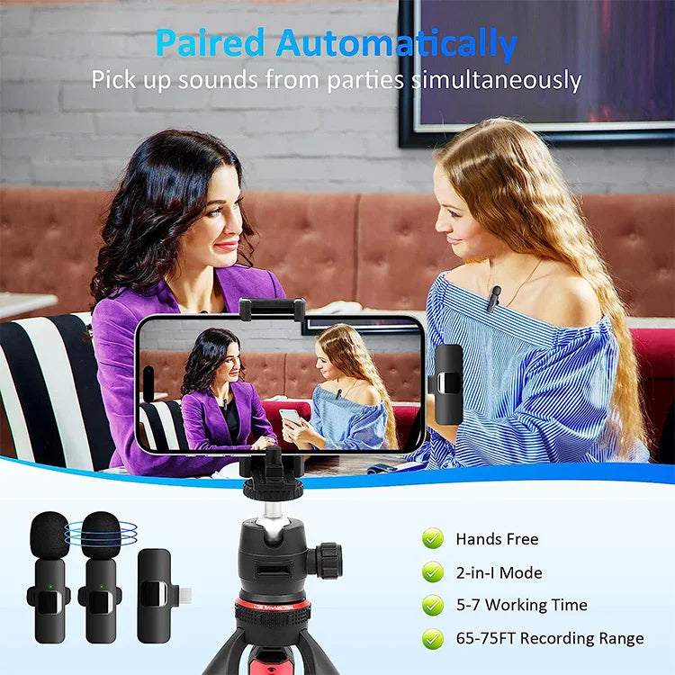 Mini Portable Wireless Tie Microphone Lavalier